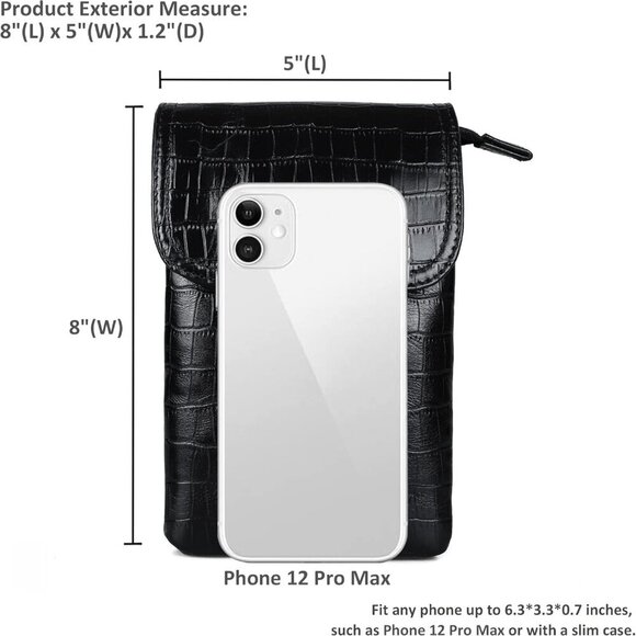 Genuine Leather Small Crossbody Bags for Women Cell Phone Bag Cross Body Purses, - Picture 5 of 7